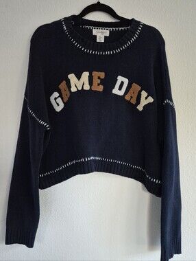 Game Day Sweater Navy Blue, Size Med